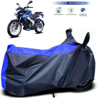 Mdstar Waterproof Two Wheeler Cover for Bajaj(Pulsar NS200, Black, Blue)