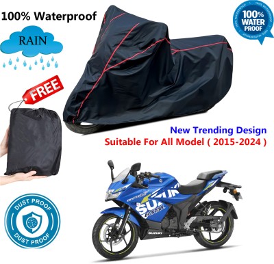 OliverX Waterproof Two Wheeler Cover for Suzuki(Gixxer SF 150, Black, Red)