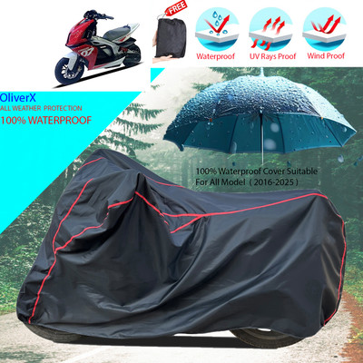 OliverX Waterproof Two Wheeler Cover for TVS(Creon BS6, Black)