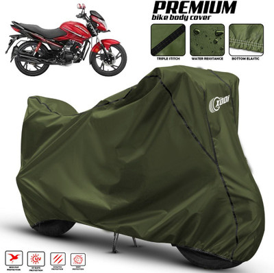 xodi Waterproof Two Wheeler Cover for Hero(Glamour i3s, Green, Black)