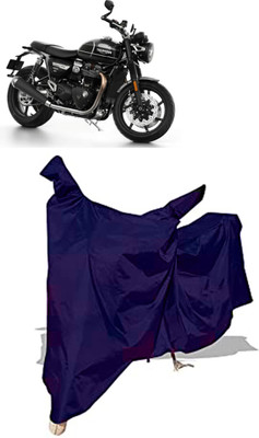 Amexride Two Wheeler Cover for Triumph(Twin, Blue)