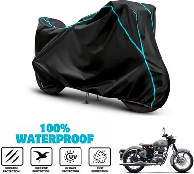 ANTHUB Waterproof Two Wheeler Cover for Royal Enfield(Classic 500, Black)