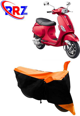 RRZ Waterproof Two Wheeler Cover for Vespa(Vespa SXL 150, Black, Orange)