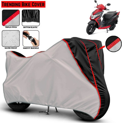 Mwiss Waterproof Two Wheeler Cover for Honda(Dio, Silver, Black)
