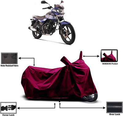 KEDIT Two Wheeler Cover for Bajaj(Discover 135, Maroon)