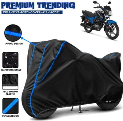 MWBB Waterproof Two Wheeler Cover for Hero(Glamour i3s, Black, Blue)
