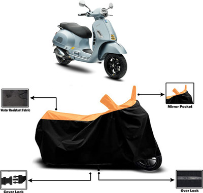 Amexride Two Wheeler Cover for Vespa(GTS Super 300, Orange)