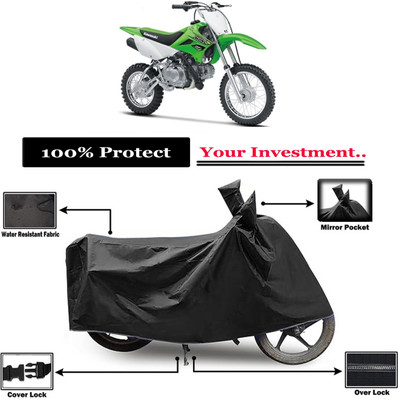 Amexride Two Wheeler Cover for Kawasaki(KLX 110, Black)