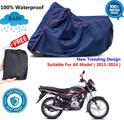 AUTOCAD Waterproof Two Wheeler Cover for Bajaj(Platina 100 DTS-i, Blue, Red)