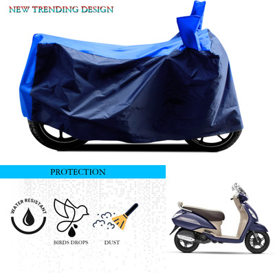 ANTHUB Waterproof Two Wheeler Cover for TVS(Jupiter classic, Black, Blue)