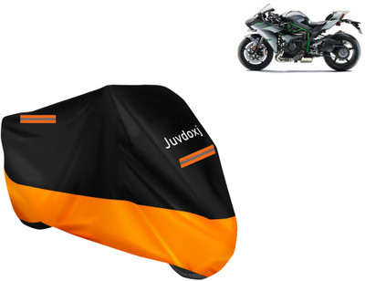 Juvdoxj Waterproof Two Wheeler Cover for Kawasaki(Ninja H2 BS6, Orange)
