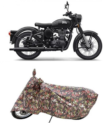 Coxtor Waterproof Two Wheeler Cover for Royal Enfield(Classic Stealth Black, Multicolor)