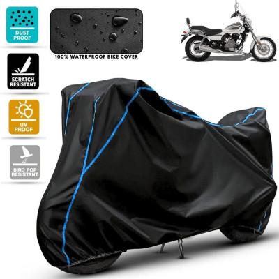 Amikan Waterproof Two Wheeler Cover for Bajaj(Avenger 220 Cruise, Black, Blue)