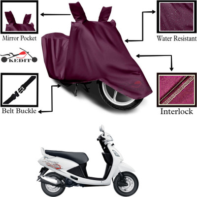 KEDIT Two Wheeler Cover for Hero(Pleasure Plus, Maroon)