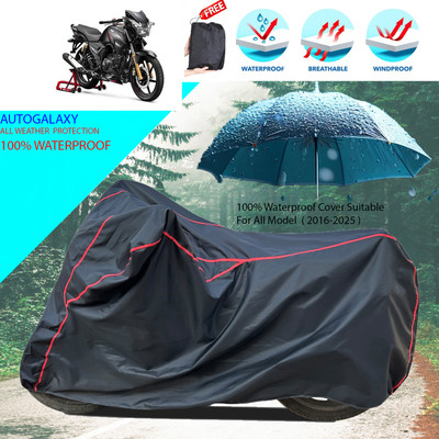 AutoGalaxy Waterproof Two Wheeler Cover for TVS(Apache 150, Black)