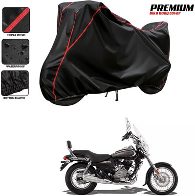 MADAFIYA Waterproof Two Wheeler Cover for Bajaj(Avenger 220 Cruise, Black, Red)