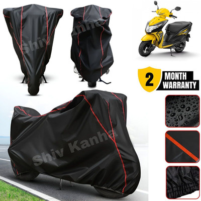 AutoGalaxy Waterproof Two Wheeler Cover for Honda(Dio, Black, Red)