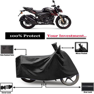 AASHTIK MART Two Wheeler Cover for TVS(Apache RTR 200, Black)