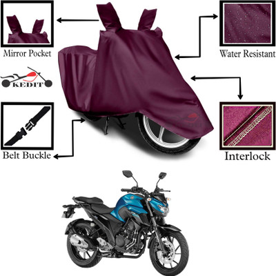 KEDIT Two Wheeler Cover for Yamaha(FZ S FI (V 2.0), Maroon)