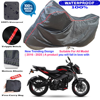 OliverX Waterproof Two Wheeler Cover for Bajaj(Pulsar NS200, Black, Red)