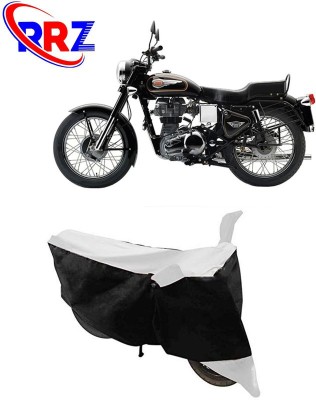 RRZ Waterproof Two Wheeler Cover for Royal Enfield(Bullet 350, Black, White)