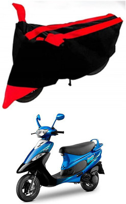 DeepShakshi AUTOMOTIVE Waterproof Two Wheeler Cover for TVS(Pep+, Red, Black)