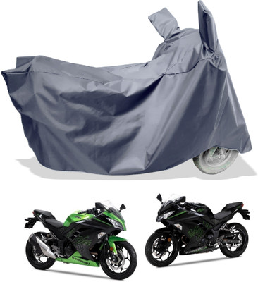 Amexride Two Wheeler Cover for Kawasaki(Ninja 300 BS6, Grey)