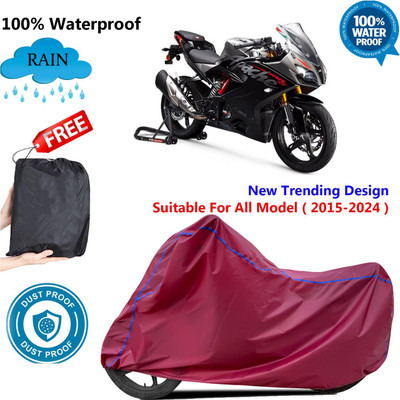 AutoGalaxy Waterproof Two Wheeler Cover for TVS(Apache RR 310, Maroon)