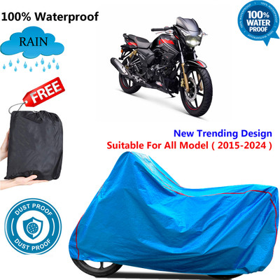 OliverX Waterproof Two Wheeler Cover for TVS(Apache, Blue)