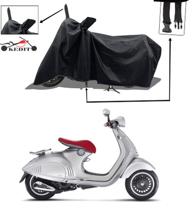 KEDIT Two Wheeler Cover for Vespa(Piaggio Elettrica, Black)