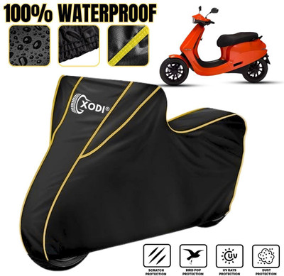 xodi Waterproof Two Wheeler Cover for Ola(Scooty, Black, Yellow)