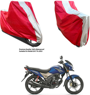 AutoGalaxy Waterproof Two Wheeler Cover for Honda(CB Shine, Silver, Red)