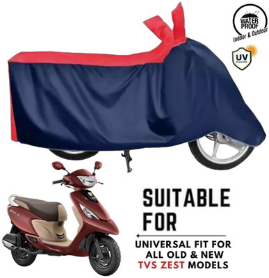 ZAQE Waterproof Two Wheeler Cover for TVS(Scooty Zest, Blue, Red)