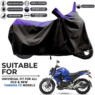 MADAFIYA Two Wheeler Cover for Yamaha(FZ S FI New, Black, Purple)