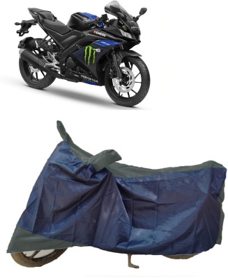 Autoprime Two Wheeler Cover for Yamaha(YZF R15 V3 Moto GP Edition, Blue, Black)