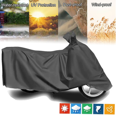 aksmit Two Wheeler Cover for Bajaj, Hero, Suzuki, Yamaha, Honda, TVS(Splendor Plus, Grey)