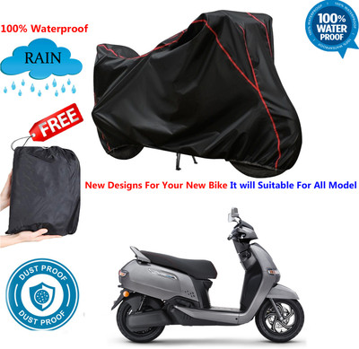 AUTOCAD Waterproof Two Wheeler Cover for TVS(iQube, Black)