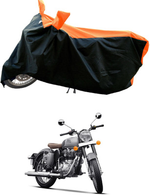 AESTRYD Two Wheeler Cover for Royal Enfield(Classic Gunmetal BS6, Orange)