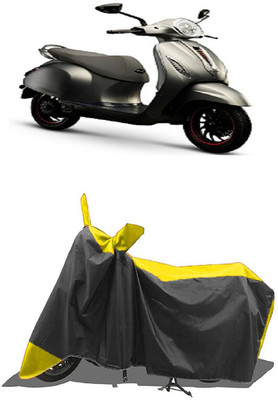 SUGASHRI Waterproof Two Wheeler Cover for Bajaj(Urbanite Chetak BS6, Yellow, Black)