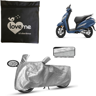 Love Me Two Wheeler Cover for Honda(Activa 125, Silver)