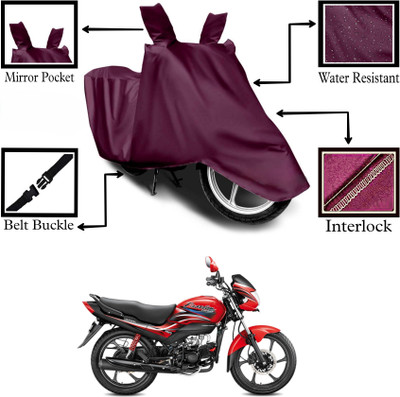 DeepShakshi AUTOMOTIVE Two Wheeler Cover for Hero(Passion Plus, Maroon)