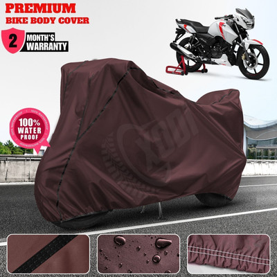 xodi Waterproof Two Wheeler Cover for TVS(Apache RTR 160, Maroon, Black)