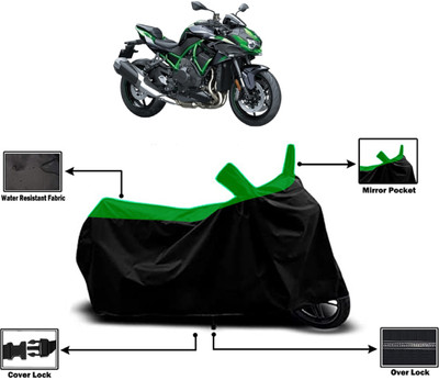 Amexride Two Wheeler Cover for Kawasaki(ZH2, Green)