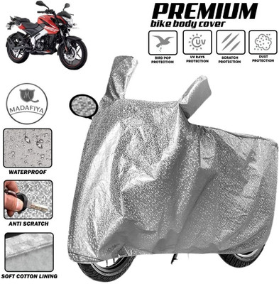 MADAFIYA Two Wheeler Cover for Bajaj(Pulsar NS-160 BS6, Silver)