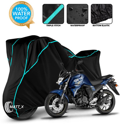 MATT_X Waterproof Two Wheeler Cover for Yamaha(FZ, Black, Blue)