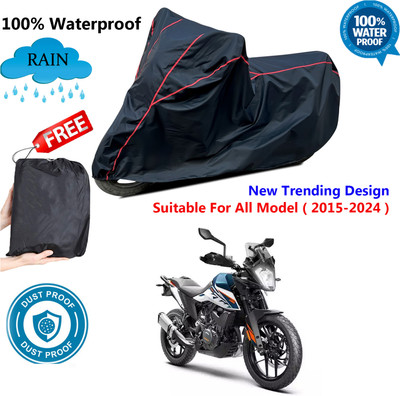 AutoGalaxy Waterproof Two Wheeler Cover for KTM(250 Duke BS6, Black, Red)