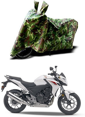 Mdstar Waterproof Two Wheeler Cover for Honda(CB500F, Green)