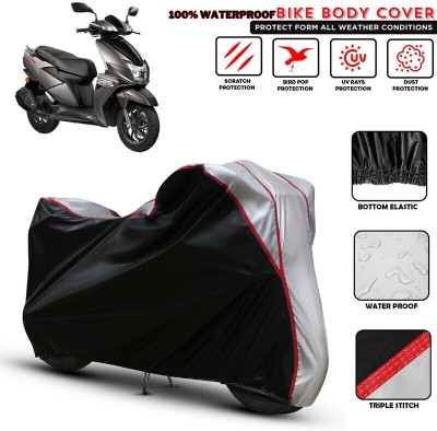 Shiv Kanha Waterproof Two Wheeler Cover for TVS(NTORQ, Black, Silver)