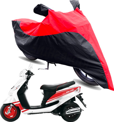FurniGully Two Wheeler Cover for Mahindra(Rodeo UZO, Red, Black)