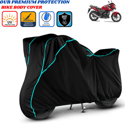 Delphinium Waterproof Two Wheeler Cover for Honda(SR 160, Black)